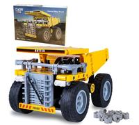 JAMARA 402852 Cada Camión volquete Bricks, vehículos de construcción a Partir de 8 años, Juguete para niños, Idea de Regalo para niños, vehículo de Bloques de sujeción, Hueco basculante Manual