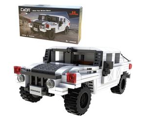 JAMARA 402853 Cada Humvee 1:24 Bricks, Coche de Juguete a Partir de 8 años, Juguete para niños, Idea de Regalo para niños, Juego de Bloques de sujeción, Fiel al Detalle, portón Trasero Manual
