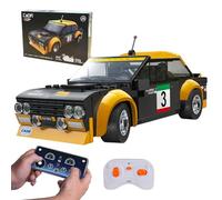 JAMARA 402859 Cada Fiat Abarth 131 1:20 2,4 GHz Bricks, Coche de Juguete, Coche de Carreras Deportivo para niños a Partir de 6 años, Control Remoto, Juego de Bloques de sujeción, Idea de Regalo para
