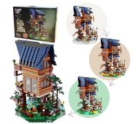 JAMARA 402866 Cada Baumhaus 4 Seasons Bricks, Juguete técnico para niños a Partir de 14 años, Idea de Regalo para niños, Juego de Bloques de sujeción, 4 Variantes de Montaje Diferentes, luz LED