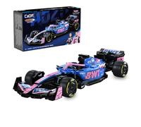 JAMARA 402928 Cada BWT Alpine Formula One Team A525 1:24 Bricks Blue, Kit de Técnica con 300 Bloques de sujeción, Modelo de construcción, Piezas Impresas, Versiones de piloto de Equipo, a Partir de 8