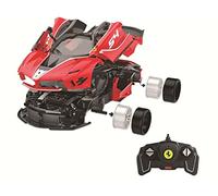 Jamara 403115 Rojo Ferrari FXX K EVO 1:18 2,4 GHz - Kit de Radio RC, 9 km/h, Las Piezas están enchufadas, no Necesita Herramientas ni Pegado, Interior detallado, Las Puertas se Pueden Abrir