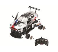 JAMARA 403130 - BMW M8 GTE 1:18 2,4 GHz Kit - Piezas se insertan, no Requiere Herramientas ni Pegamento, Interior detallado, Apertura Manual de Puertas, Color Blanco