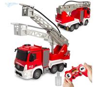 JAMARA 407300 Escalera giratoria de Bomberos Mercedes-Benz Antos 1:26, 2,4 GHz, con función de Salpicadura, Juguete de Bomberos a Partir de 6 años para niños, teledirigido, Juguetes teledirigidos