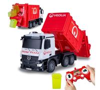 JAMARA 408305 Müllwagen Mercedes-Benz Antos 1:26 2,4GHz 408305-Camión 2,4 GHz Camiones Partir de 6 años, Control Remoto, Juguetes teledirigidos, Regalo para niños, Cubo de Basura Manual, luz