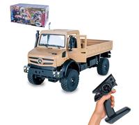 JAMARA 408310 Mercedes-Benz Unimog U5023 1:14 2,4 GHz - Coche teledirigido, camión teledirigido, Crawler RC, Toy Kids, idea de nieve, apertura y cierre manual de puertas, 4 ruedas