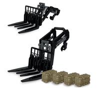JAMARA 423286 - Cargador Frontal con Horquilla (Incluye 4 fardos de heno para Tractor RC 1:24S, 1:24S, Juguete para Tractor RC 1:24S, Carga Frontal manualmente Arriba/Abajo)