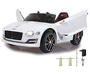 Jamara 460334 - Ride-on Bentley EXP12 12V Blanco - Batería Potente, 2 Motores potentes, AUX, USB, Ruedas en Goma Ultragrip