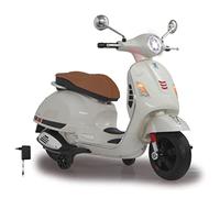 Jamara 460346 - Ride-on Vespa Blanco 12V 500 mA - Batería Potente, Motor Potente, Faro LED, SD, AUX, USB, Ruedas de Apoyo, Ruedas Ultragrip