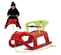 Jamara 460366 - Snow Play Trineo con Respaldo Snow-Star 90 cm Rojo - Protección contra vuelcos, Ligero