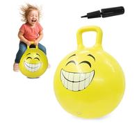 Jamara 450mm 460457-Pelota saltarín Smile 450mm-Mejora el Equilibrio y Capacidad motora, Robusto y Resistente, Peso sostenible 50 Kg, Color Amarillo (460457)
