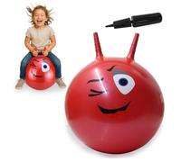 Jamara 550mm 460460-Pelota saltarín Eye 550mm-Mejora el Equilibrio y Capacidad motora, Robusto y Resistente, Peso sostenible 50 Kg, Color Rojo (460460)