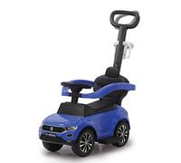Jamara 460462 - Correpasillo VW T-Roc 3en1 Azul - Antivuelco, Sonidos, Protección Lateral, Soporte con función de dirección, Portavasos, Apoyapiés Extensible