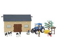 JAMARA 460533 New Holland Farmer Set2, Escala 1:32, Licencia Oficial, diversión para los pequeños Agricultores, diseño detallado con Accesorios, Multicolor