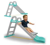 JAMARA 460549 Tobogán Funny Slide - Hecho de plástico Resistente, caño Antideslizante para aterrizajes Suaves, escalones Anchos y Asas de Seguridad, Cuerda estabilizadora, Gris