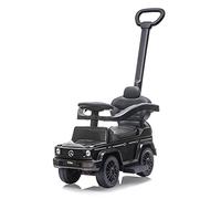 Jamara 460627 - Correpasillo Mercedes-Benz Antos G 350 D Negro 3in1 - Protección antivuelco, Claxon, Sonido del Motor, Apoyapiés Extensible