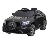 Jamara 460648 Ride-on Mercedes-Benz AMG GLC 63 S Coupé 12 V - tracción 4 velocidades USB 4 motores de motor de alta potencia, eje trasero con suspensión, indicador de voltaje de la batería, LED, color negro