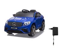 JAMARA 460650 Ride on Mercedes-Benz AMG GLC 63 S Coupé 12 V - 4 velocidades USB, 4 Motores de propulsión de Alta Potencia, Eje Trasero con suspensión, indicador de Voltaje de la batería, LED Azul