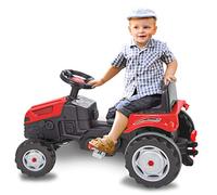JAMARA 460796 - Tractor a Pedales Strong Bull - Protección antivuelco, accionamiento Mediante pedaleos, Sistema de Volante Suave, Asiento Ajustable, bocina, Enganche de Remolque, Peso máximo 60 kg
