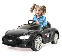 JAMARA 460916 Ride-on Audi R8 18V Einhell Power X-Change-2 potentes Motores de accionamiento, Sistema de batería de Cambio rápido, Faros LED, Volante Deportivo, Bluetooth, USB, música, Color Negro