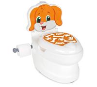 JAMARA 460959 My Little Toilette Dog - Portarrollos de papel higiénico con sonido de descarga y fácil de limpiar, bordes redondeados, ventosas para un buen agarre, color blanco