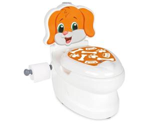 JAMARA 460959 My Little Toilette Dog - Portarrollos de papel higiénico con sonido de descarga y fácil de limpiar, bordes redondeados, ventosas para un buen agarre, color blanco