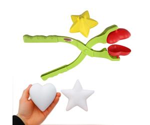 JAMARA 461163 Snow Play - Pinzas para Bolas de Nieve con Forma de corazón y Estrella, 2 en 1 para niños, Pinzas para Nieve, alicates de Hielo, Fabricante de Bolas de Nieve, Idea de Regalo para niños