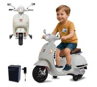 JAMARA 461836 Ride-on Vespa GTS 125 Li-Power 12.6 V - Coche eléctrico para niños a Partir de 3 años, Coche eléctrico, Idea de Regalo para niños y niñas, Ruedas estabilizadoras, luz LED