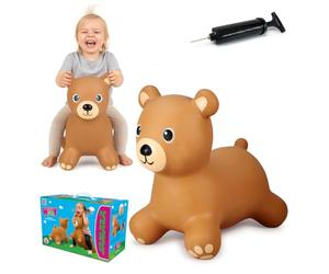 JAMARA 466001 Oso de Peluche con Bomba - Las Orejas de los Animales sirven al niño como Soporte, Resistente y Resistente, fácil de Limpiar, Pelota de Saltar, sin BPA
