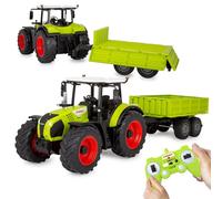 JAMARA Claas Arion 660 405360 con Remolque basculante 1:24 2,4 GHz - Juguete Tractor teledirigido, vehículos para niños, Modelo agrícola, Regalo para niños, luz, Enganche de Remolque