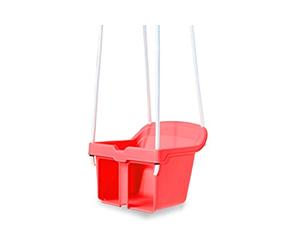 JAMARA Columpio pequeño para bebé, a Partir de 10 Meses, plástico Resistente, soporta hasta 25 kg, Incluye Barra de Seguridad, antivuelco, Apto para Interiores y Exteriores, Color Rojo