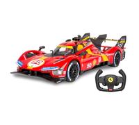 JAMARA Ferrari 499P 1:14 Rojo 2,4 GHz Puerta Manual - Licencia Oficial, Interior detallado, Pintura Fiel, Parabrisas Transparente, luz LED, Coche RC