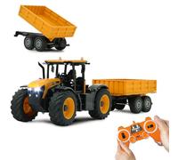 JAMARA JCB Fastrac Tractor con Remolque basculante 1:24 2,4 GHz - 2 Ruedas de tracción - Neumáticos de Goma perfilados, luz LED, Agricultura