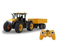 JAMARA JCB Fastrac Tractor con Remolque basculante 1:24 2,4 GHz - 2 Ruedas de tracción - Neumáticos de Goma perfilados, luz LED, Agricultura