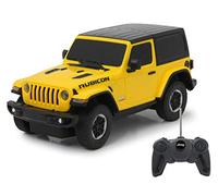 JAMARA- Jeep Wrangler JL 1:24 2,4 GHz - con Licencia Oficial, 1 Hora de Viaje a Aprox. 9 km/h, Detalles Perfectamente recreados, Acabado, Color Amarillo (405194)