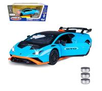 JAMARA Lamborghini Huracán STO Diecast 402616 1:32 Incluye Pilas de botón - Modelo de Coche de Juguete, Coche para niños, Modelo de vehículos en Miniatura, Idea de Regalo, Abrir y Cerrar Puertas