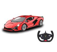 JAMARA Lamborghini Sián FKP 37 2,4 GHz 1:14 Puerta Manual - Coche RC, con Licencia Oficial, hasta 1 Hora de Viaje, Aprox. 11 km/h, Detalles Perfectamente reproducidos, Interior detallado, Color Rojo