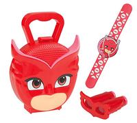Jamara- Maleta PJ Masks Owlette - Juego de 3 Piezas, Pulsera de búlete para auténticas héroes Pijamas con los prismáticos, maletín de Transporte Estable y manejable, Color Rojo (410107)