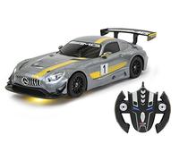 Jamara Mercedes AMG GT3 410028 1:14 transformable 2,4 GHz Gris - Transformación RC para Robot con Solo Pulsar un botón, Modo Danza, Altavoz, suspensión Independiente, hasta 1 Hora de Tiempo de