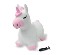 JAMARA Unicornio con Funda de Felpa y Bomba. Las Orejas de Animales sirven al niño como Soporte, Resistente y Resistente, fácil de Limpiar, Lavable, Pelota de Saltar
