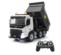 JAMARA Volvo FMX Meiller 1:20 2,4 GHz - Licencia Oficial, Sonido de Advertencia de Marcha atrás, neumáticos de Goma perfilados, luz LED, Hueco basculante Arriba/Abajo, vehículo de construcción