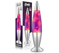 Jambo Lámpara de movimiento líquido Belle | Entretenimiento para adultos y niños (líquido morado con cera rosa, 16")