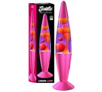 Jambo Lámpara líquida con flujos de Cera como Lava, lámparas frías, Luces nocturnas para niños, Adultos, Adolescentes (16 Pulgadas, Base Rosa, líquido Morado, Cera Amarilla)