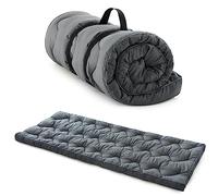 Jamdok Cotton Mat para Campamento Colchoneta (190 x 75 cm), Cama Acolchada para Acampar sueño, Roll up y Plegable algodón Dormir Mate, Portátil - Gris