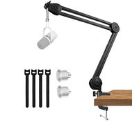 JAMELO Brazo de micrófono para micrófono con rosca de 5/8 pulgadas, soporte de micrófono resistente para Blue Yeti, Hyperx Quadcast, incluye adaptador de 5/8 a 3/8 pulgadas, 5/8 a 1/4 pulgadas