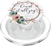 James 1:2 Count It All Joy Cristian Bible Verse Citas Regalo PopSockets PopGrip para MagSafe