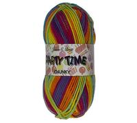 James Brett Party Time PT1 - Ovillo de lana para tejer (100 g, color morado, rosa, naranja, amarillo, azul y verde)