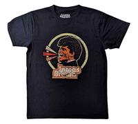 James Brown Camiseta Círculo y Logo Oficial Unisex Negro, Negro, XL