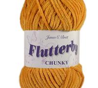 James C Brett Flutterby Chunky B51 - Ovillo de lana para tejer, 100 g, color amarillo mostaza