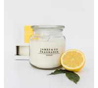 James & Co No.8 Lemon & Bergamota - Vela perfumada en tarro grande natural de 14 onzas, hasta 60 horas de combustión